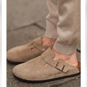 BIRKENSTOCK Boston Suede leather Taupe  clogs black 43 New